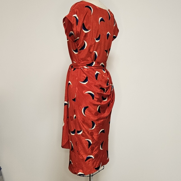 80s Ruched Red Dress - Picture 10 of 10